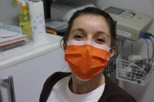 Nurse wearing a surgical mask