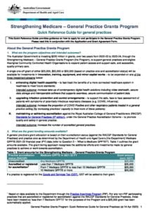 General Practintioner Reference Guide Quick Reference Guide for general practices - General Practice Grants ...