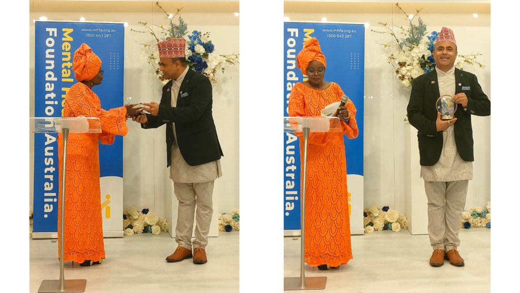 Devendra Sapkota (right), at the Dine for Mind Gala Dinner.