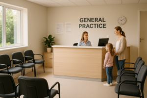 Sample friendly reception area