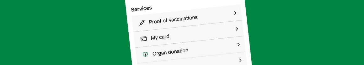screenshot of where MyGov screen showing the link to access vaccination history