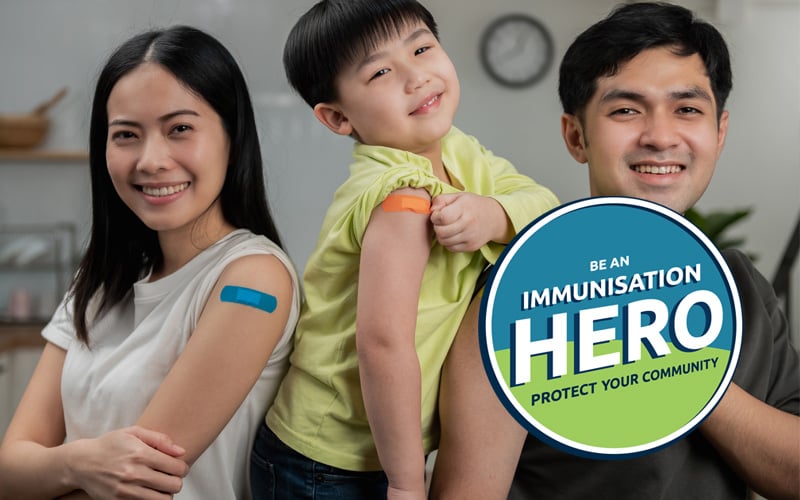 Family of immunisation heroes